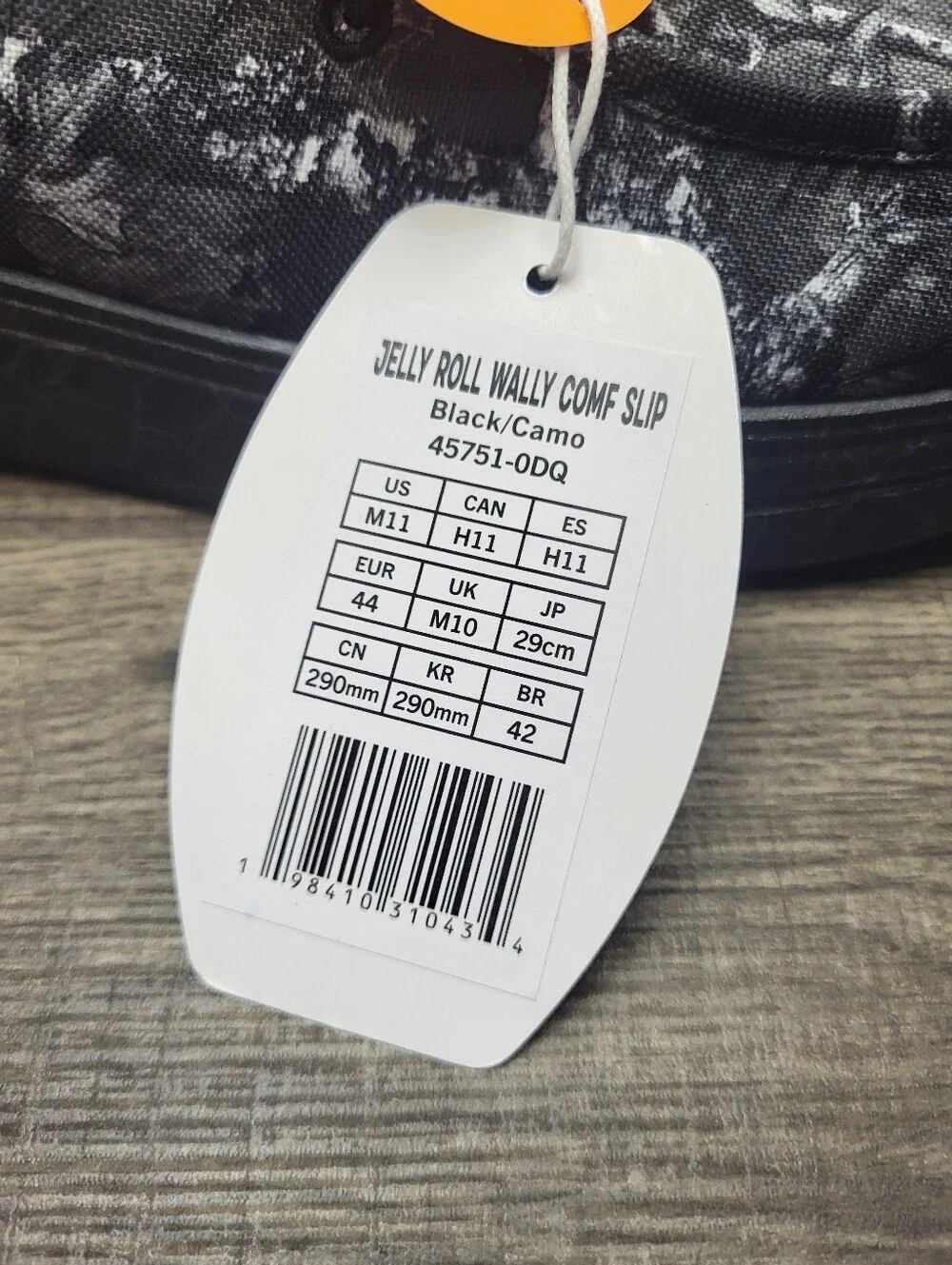 Hey Dude Jelly Roll Limted Edition Wally Comf Slip-On Black Camo Men US 11 New